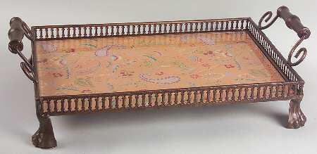 Artesian Road Glass & Metal Rectangular Tray