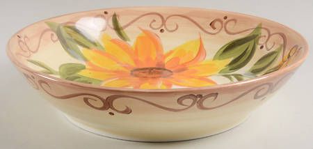 Sunny (Hand Painted) Chip Bowl/Plate for Chip & Dip Set