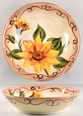 Sunny (Hand Painted) 13" Round Serving Bowl