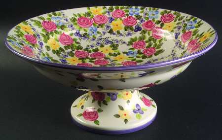 Spring Chintz Footed Centerpiece