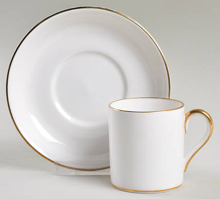 Palladium Band (Gold Trim) Flat Demitasse Cup & Saucer Set