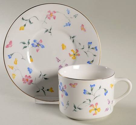 Phlox Flat Cup & Saucer Set