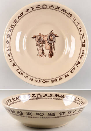 Boots & Saddle 13" Large Salad Serving Bowl