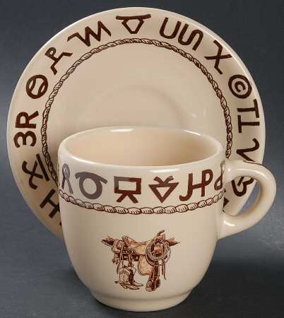 Boots & Saddle Flat Cup & Saucer Set