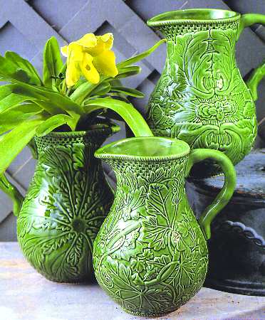 Green Majolica Pitcher