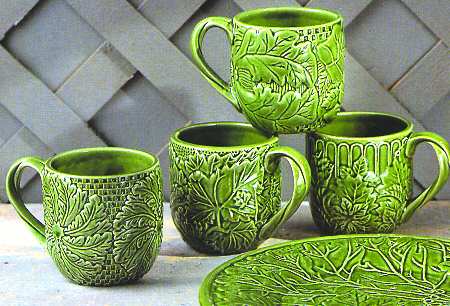 Green Majolica Mug