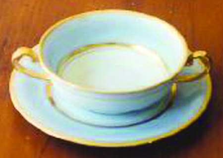 THU289 Footed Cream Soup Bowl & Saucer Set