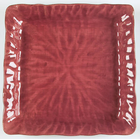 Gisella Cranberry Slate Blue Square Dinner Plate