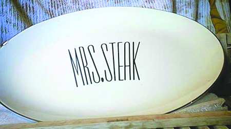 Mr & Mrs. Steak 14" Oval Serving Platter