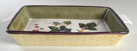 Claret (Grapes) 13"  Rectangular Baker