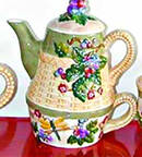 Claret (Grapes) Individual Teapot & Lid with Cup