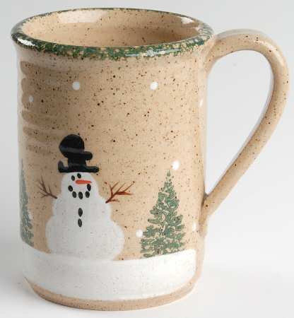 Snowman & Pines (Hand Thrown) Large Mug