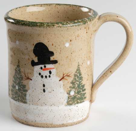 Snowman & Pines (Hand Thrown) Small Mug