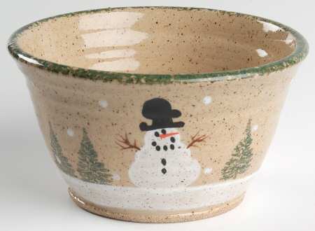Snowman & Pines (Hand Thrown) 6" All Purpose Bowl