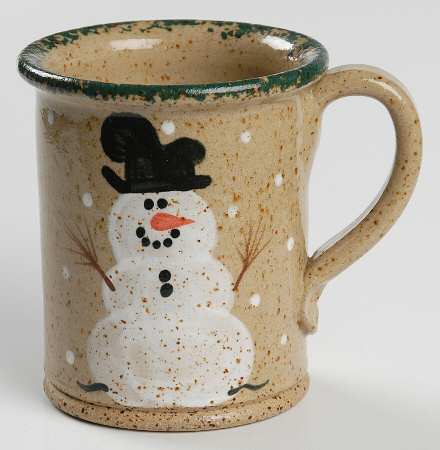 Snowman & Pines (Hand Thrown) Mini Mug