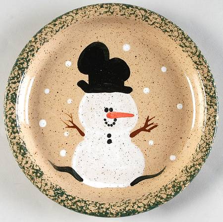 Snowman & Pines (Hand Thrown) Bread & Butter Plate