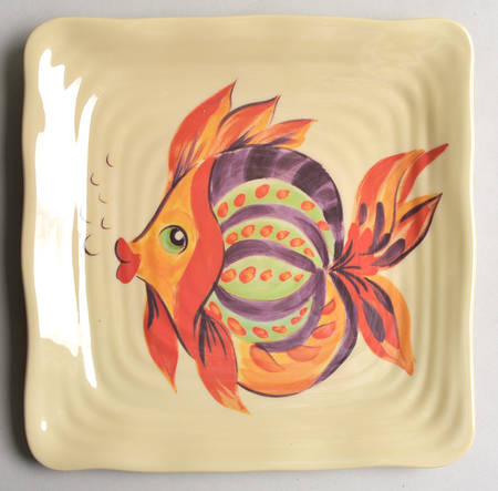 Under the Sea Square Melamine Salad Plate
