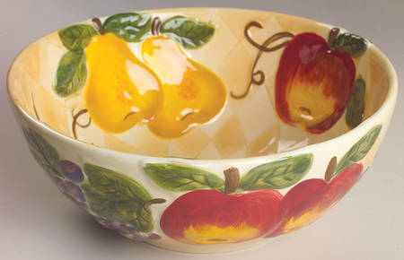 Harlequin Fruit 10" Round Vegetable Bowl