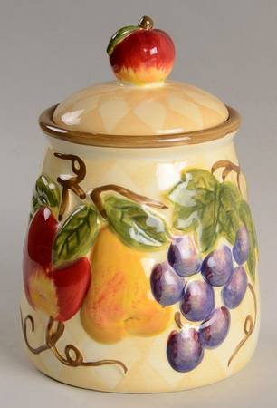 Harlequin Fruit Small Canister & Lid