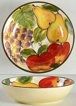 Harlequin Fruit 8" Individual Pasta Bowl