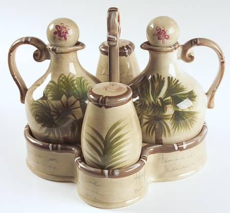 Bora Bora (7 Piece) Cruet Set W/Holder (2 Cruets & Sap)