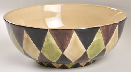 Harlequin Black 11" Large Salad Serving Bowl