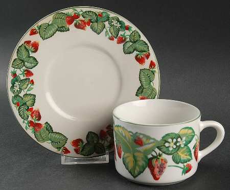 Very Strawberry Flat Cup & Saucer Set
