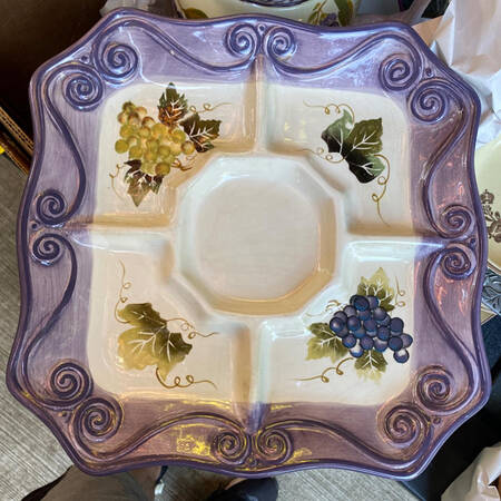 Merlot Chip Bowl/Plate for Chip & Dip Set
