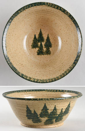 Winter Pines Brown (Made in Mold) 8" Round Vegetable Bowl