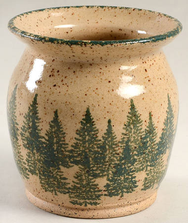Winter Pines Brown (Made in Mold) Sugar Bowl No Lid
