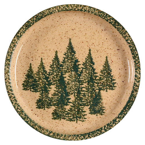 Winter Pines Brown (Made in Mold) Coupe Bread & Butter Plate