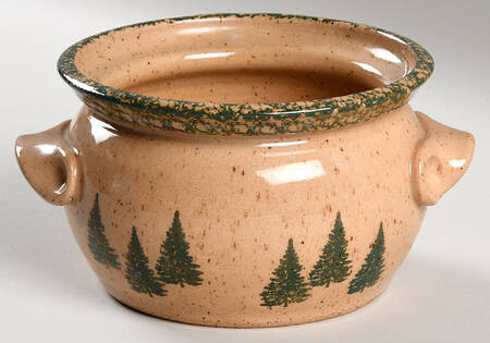 Winter Pines Brown (Made in Mold) 1 Qt Round Casserole No Lid