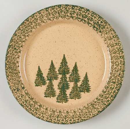 Winter Pines Brown (Made in Mold) Luncheon Plate