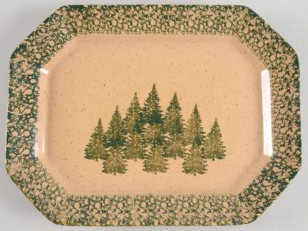 Winter Pines Brown (Made in Mold) 11" Rectangular Serving Platter