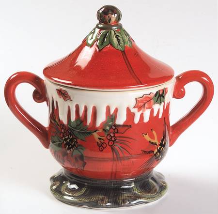 Winter Sugar Bowl & Lid