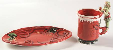 Winter Milk & Cookie Set (Cookie Plate & Sculpted Mug)