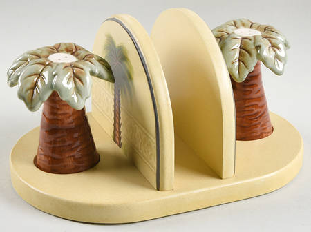 Bellagio Wood Napkin Holder with Figural Salt and Pepper