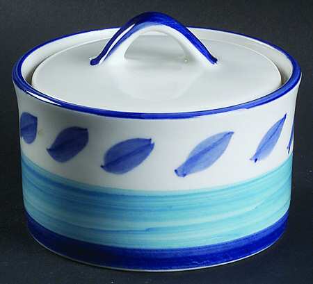 Autumn Blue Sugar Bowl & Lid