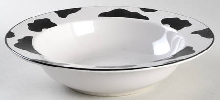 Spotted Cow (Cream) Rim Soup Bowl