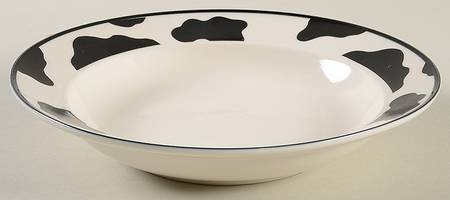 Spotted Cow (Cream) Rim Soup Bowl