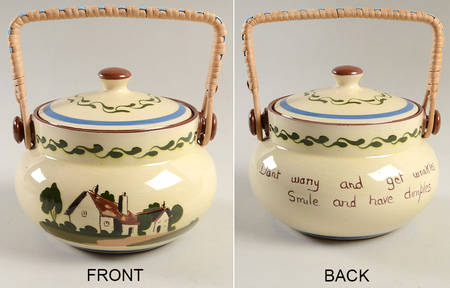 Motto Ware (Cottage) Biscuit Barrel & Lid
