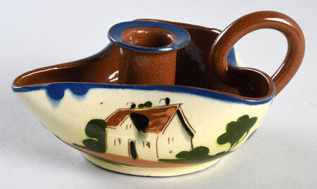Motto Ware (Cottage) Handled Candleholder