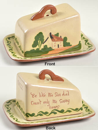 Motto Ware (Cottage) Cheese Dish with Lid (Wedge)