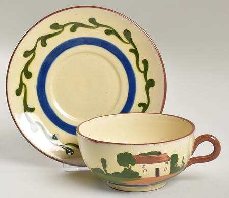 Motto Ware (Cottage) Breakfast Cup & Saucer Set