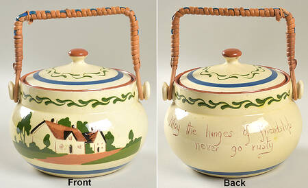 Motto Ware (Cottage) Biscuit Barrel & Lid