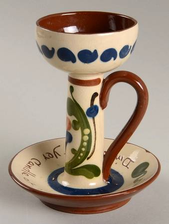 Motto Ware (Cottage) Handled Candleholder
