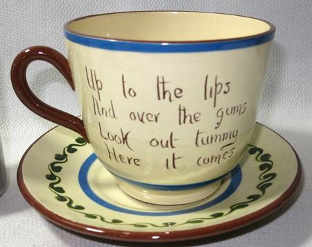 Motto Ware (Cottage) Jumbo Cup & Saucer Set
