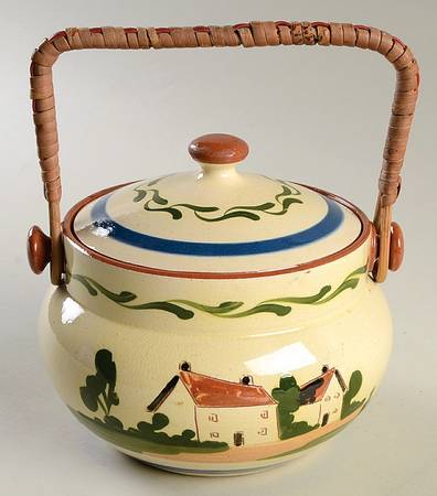 Motto Ware (Cottage) Biscuit Barrel & Lid