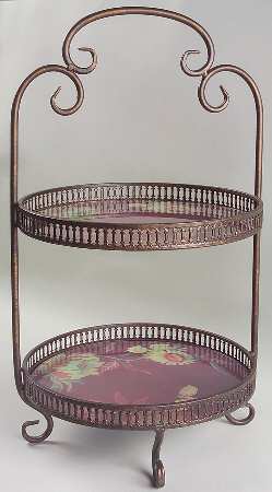Rhapsody 2 Tiered Glass & Metal Serving Tray