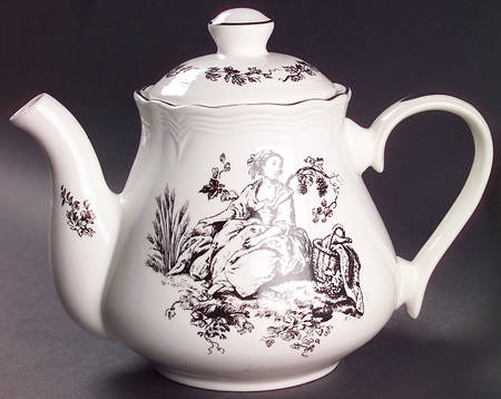 New England Toile (People) Teapot & Lid